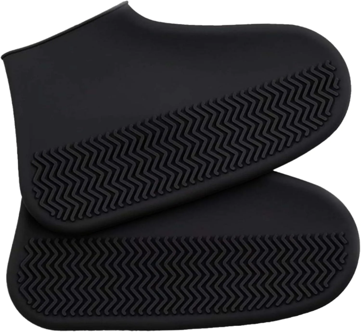 1 Pair Rain Shoe Covers Anti Slip Waterproof Shoe Covers, Silicone Shoe Covers 11.8 Inch Sole Rain Shoe Covers Washable Reusable Boots Cover for Women Men Black
