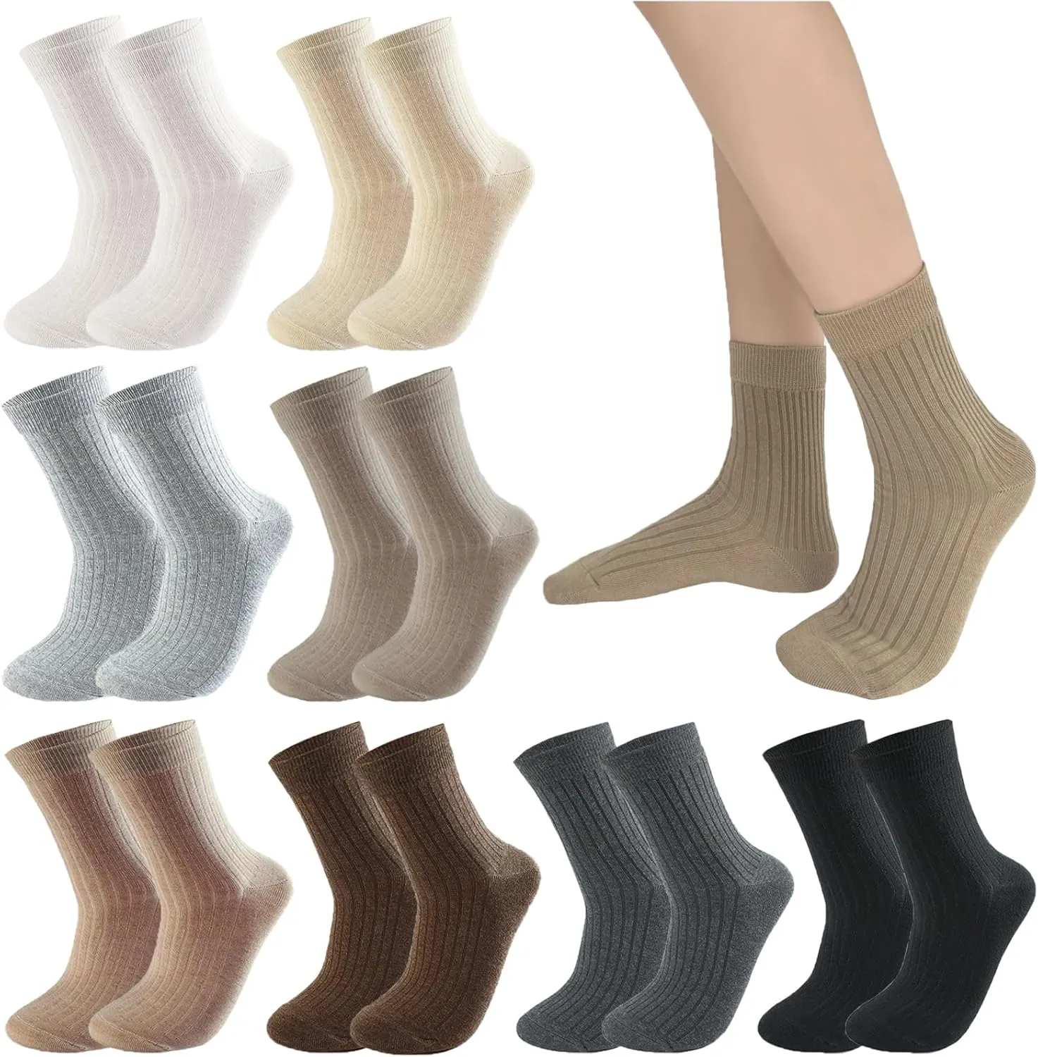 20 Pairs Crew Athletic Socks for Women Moisture Wicking Cushion Crew Socks for Sport Running Traveling