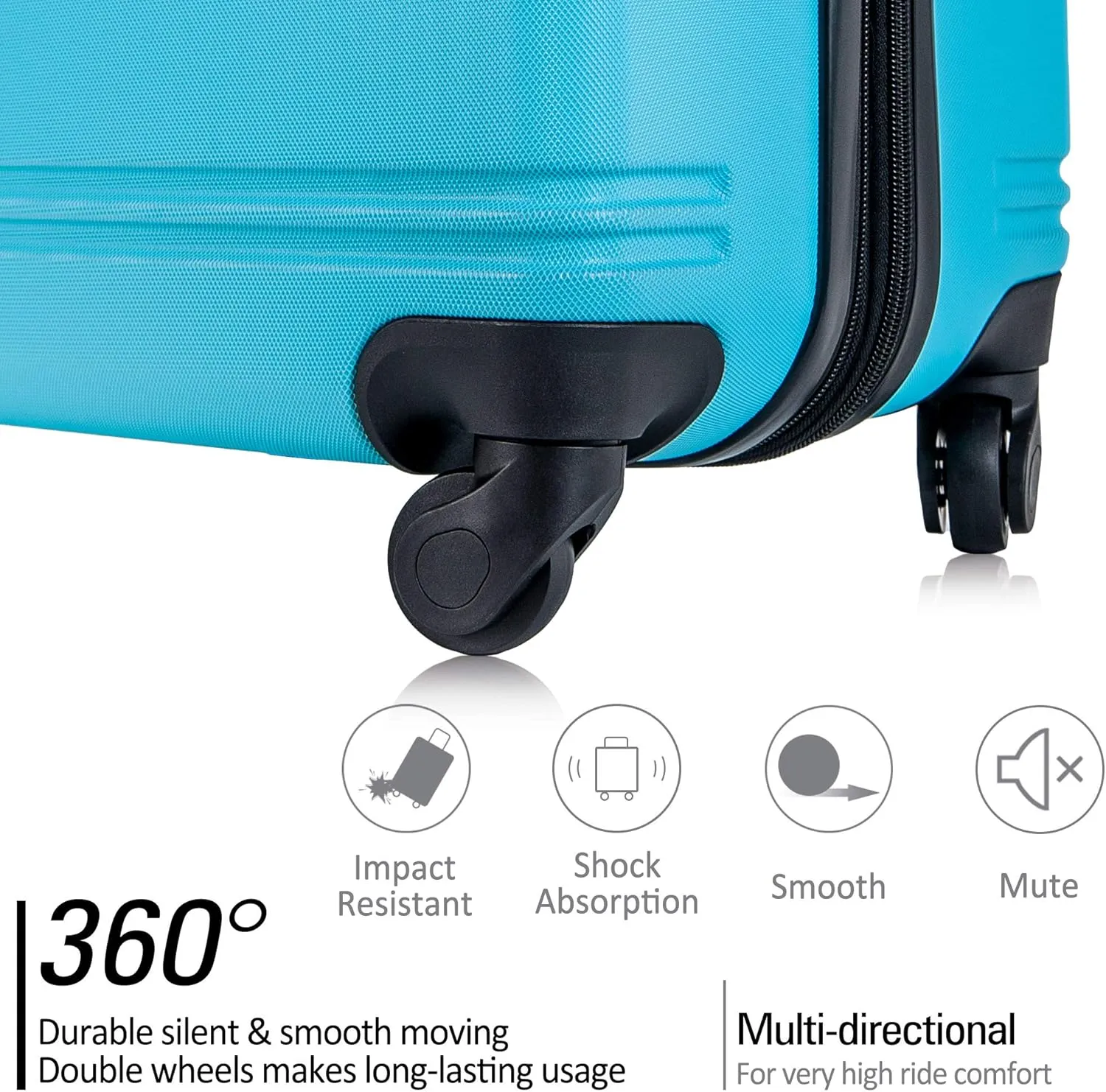 3 Piece Luggage Sets Hardside Spinner Suitcase with TSA Lock 20" 24" 28" Available