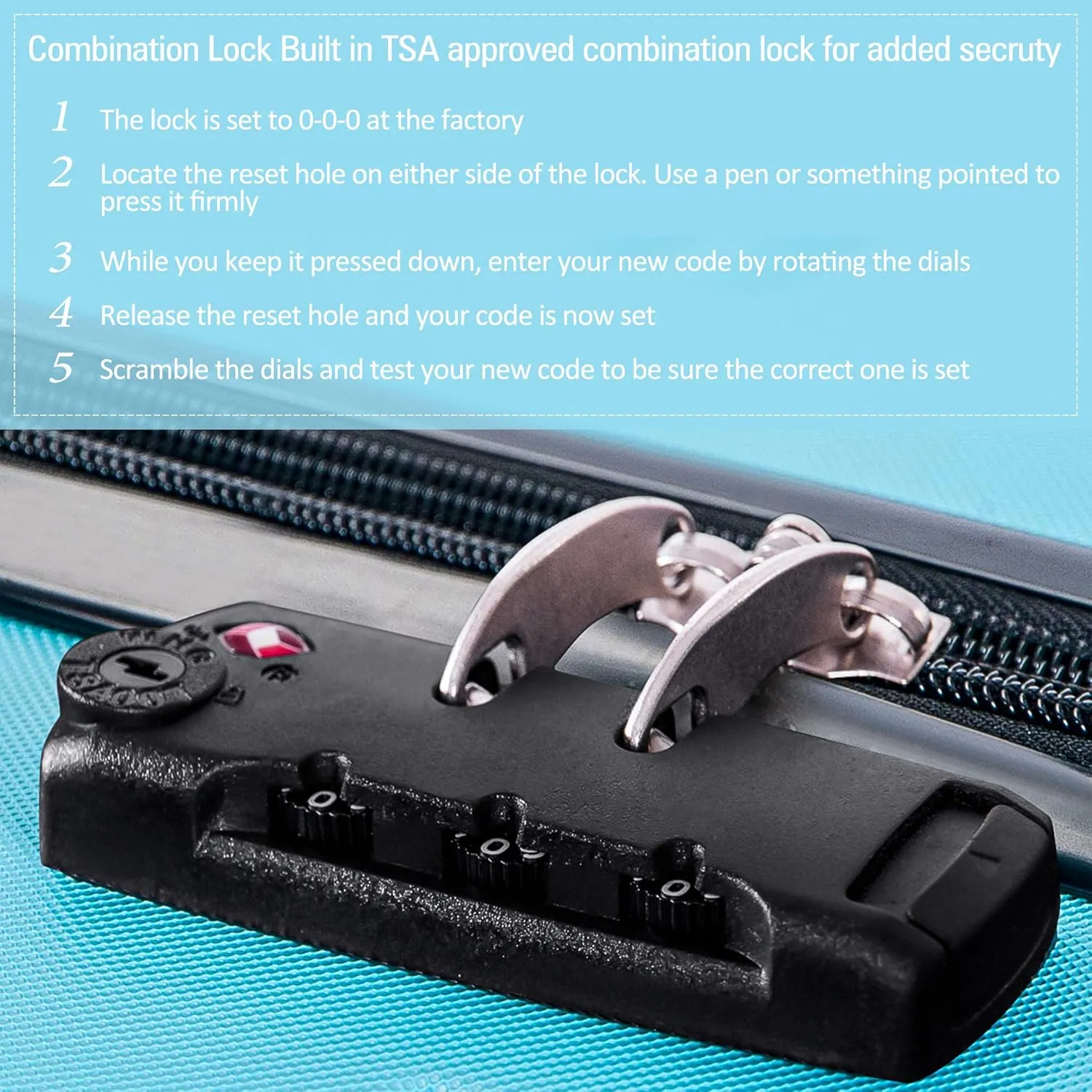 3 Piece Luggage Sets Hardside Spinner Suitcase with TSA Lock 20" 24" 28" Available