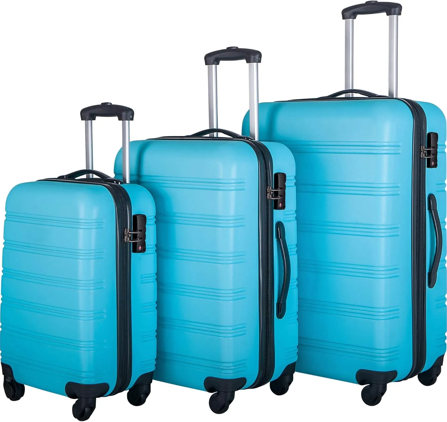 3 Piece Luggage Sets Hardside Spinner Suitcase with TSA Lock 20" 24" 28" Available