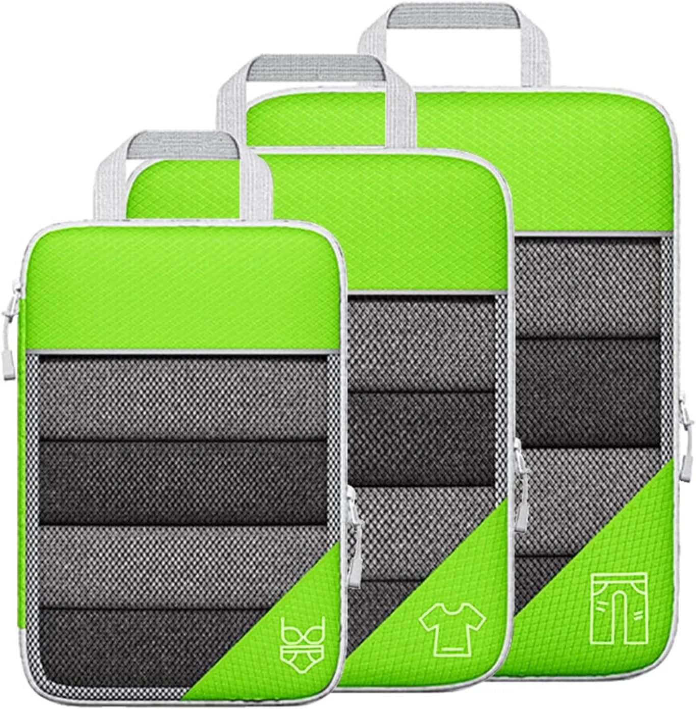 3/6PCS Compressed Packing Cubes Travel Storage Set with Shoe Bag Mesh Visual Luggage Organizer Portable Lightweight Compressed Packing Cubes Travel Storage Bag