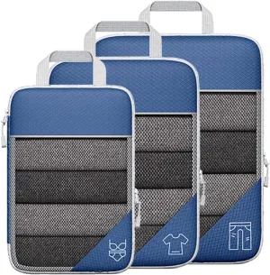 3/6PCS Compressed Packing Cubes Travel Storage Set with Shoe Bag Mesh Visual Luggage Organizer Portable Lightweight Compressed Packing Cubes Travel Storage Bag
