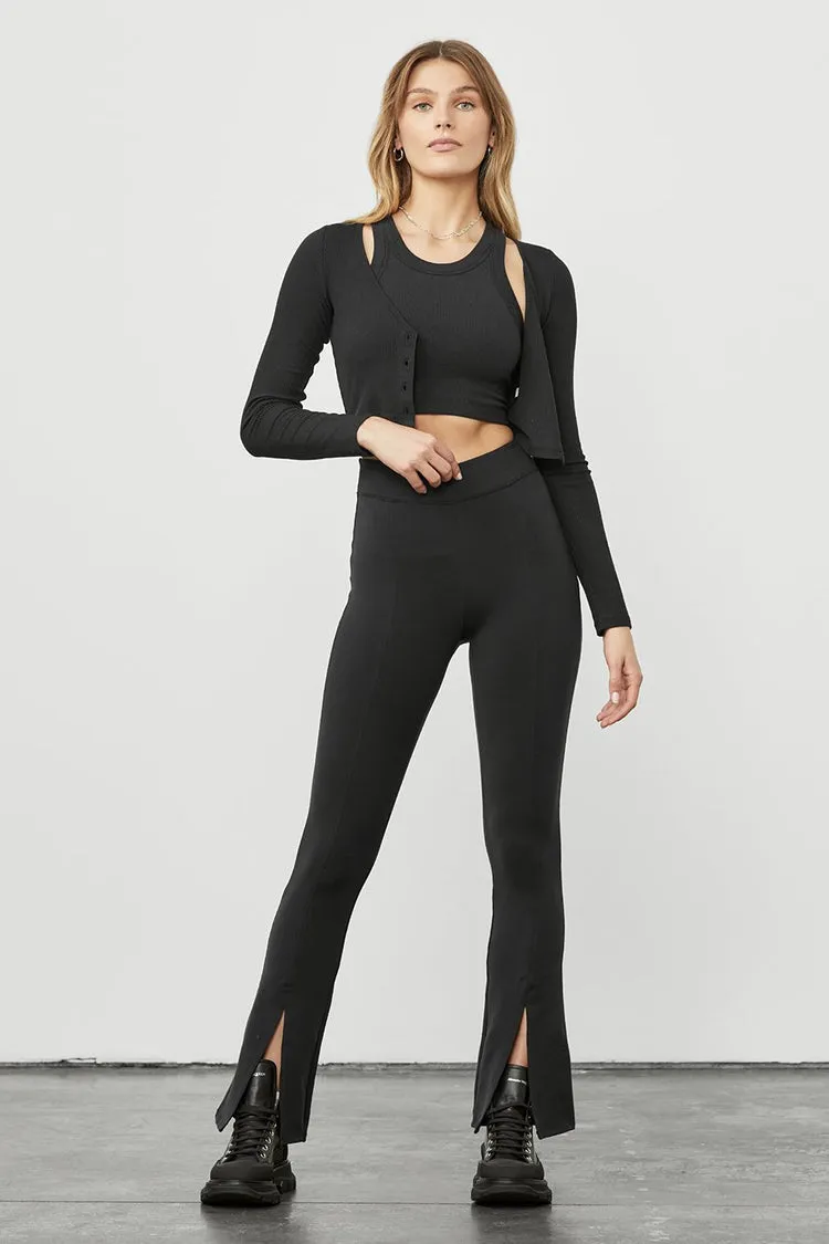 Airbrush High-waist Flutter Legging In Black