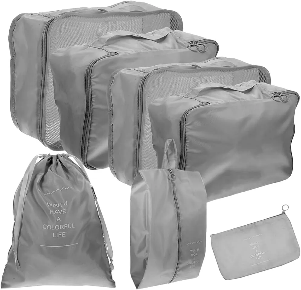 Alipis Travel Storage Bag Travel Packing Cubes Lightweight Luggage Organizers in 7 Sizes Multipurpose Suitcase Storage Bags with Laundry Bag Underwear Bag Shoe Bag Toitetry Bag