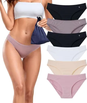 ANLIQI Modal Underwear Women Supersoft Bikini Panties for Women Pack Hi Cut Hipster Breathable Comfy Stretchy Ladies Undies