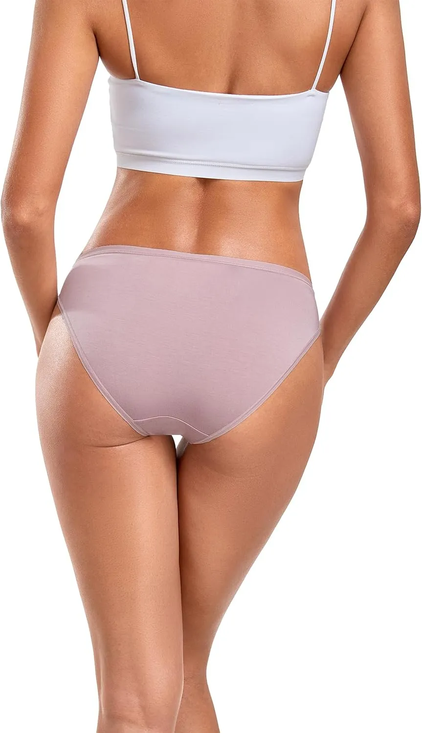 ANLIQI Modal Underwear Women Supersoft Bikini Panties for Women Pack Hi Cut Hipster Breathable Comfy Stretchy Ladies Undies