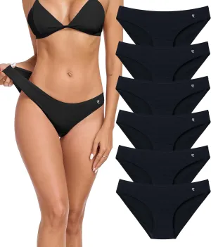ANLIQI Modal Underwear Women Supersoft Bikini Panties for Women Pack Hi Cut Hipster Breathable Comfy Stretchy Ladies Undies