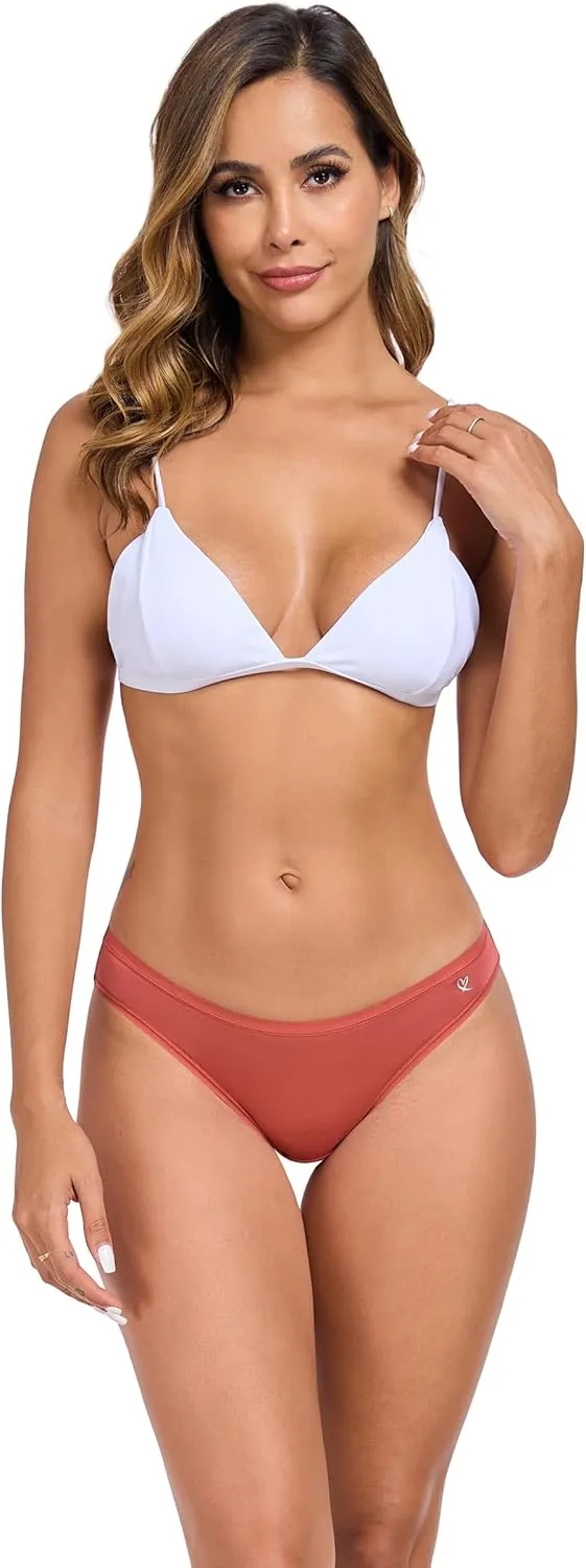 ANLIQI Modal Underwear Women Supersoft Bikini Panties for Women Pack Hi Cut Hipster Breathable Comfy Stretchy Ladies Undies