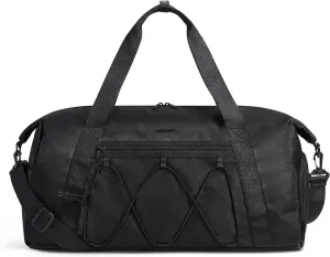 BAGSMART Gym Bag With Shoe Compartment & Wet Pocket, Lightweight Sports Travel Duffel Bag, Carry On Bag Weekender Overnight Bag, Water Resistant Sports Gym Tote Bags Swimming Yoga, Black