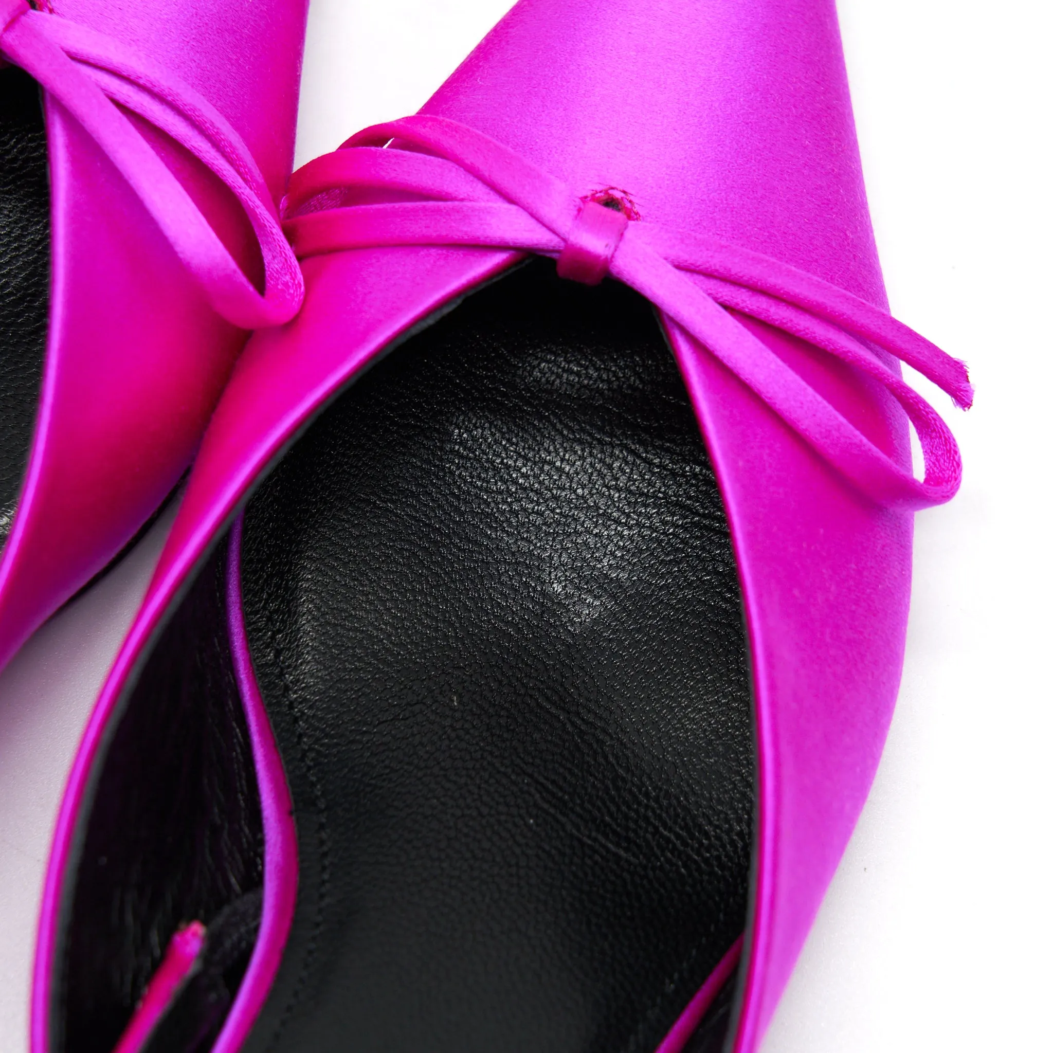 Balenciaga Knife Bow-Embellished Satin Slingback Pumps Size36