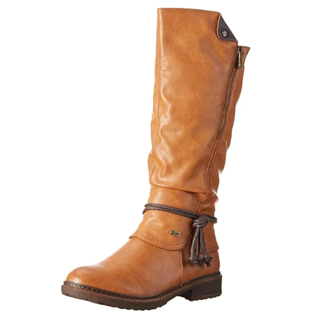 Bella Luxe Long Boots - Women’s PU High Tube Boots by The Nevermore