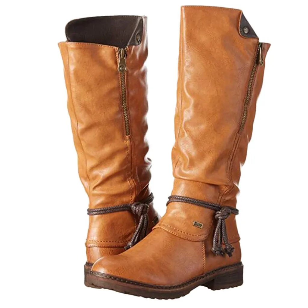 Bella Luxe Long Boots - Women’s PU High Tube Boots by The Nevermore