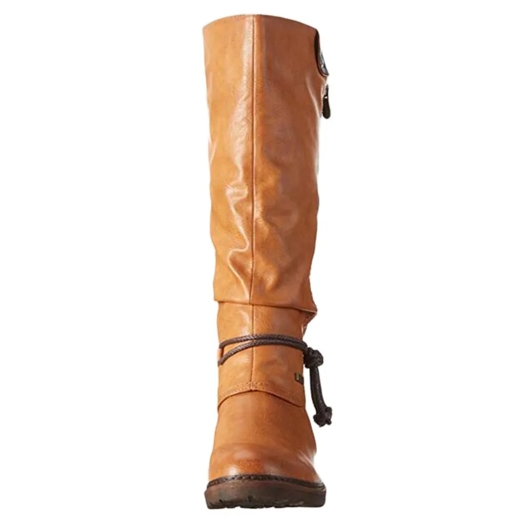 Bella Luxe Long Boots - Women’s PU High Tube Boots by The Nevermore