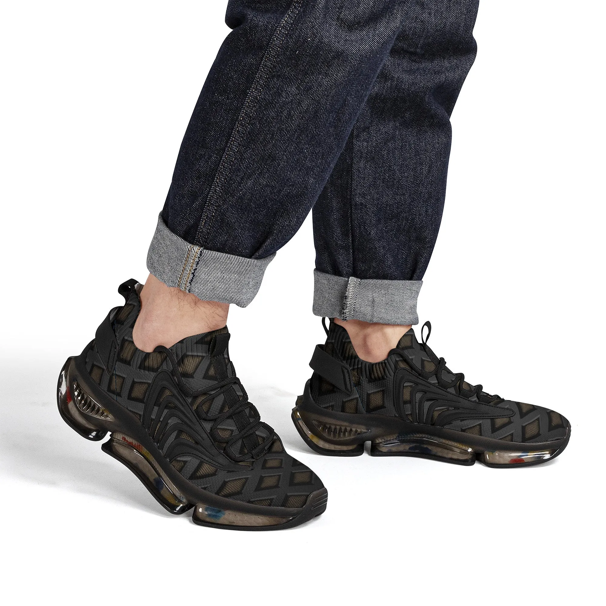 Black Gold React Sneakers - Black