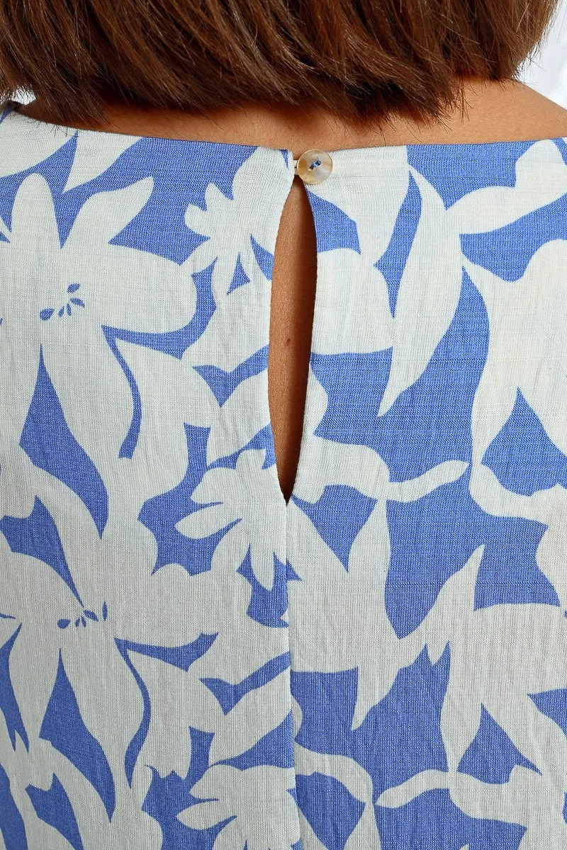 Blue & White Floral Shift Dress