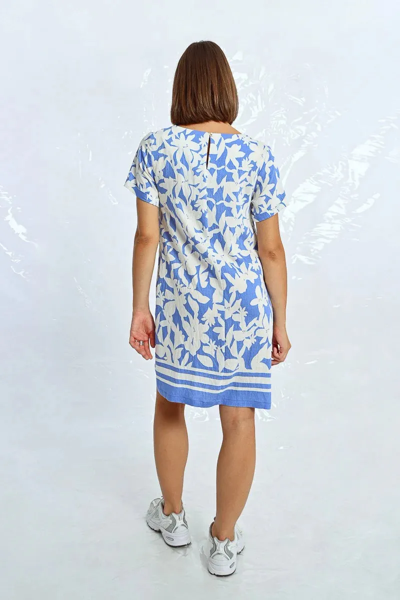 Blue & White Floral Shift Dress