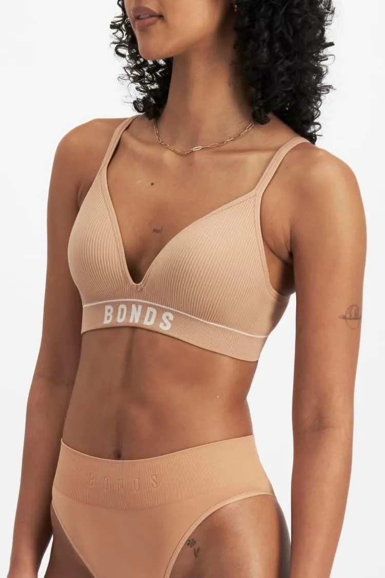 Bonds T-Shirt Stretch Rib Wireless Bra with Contour Cups for Women