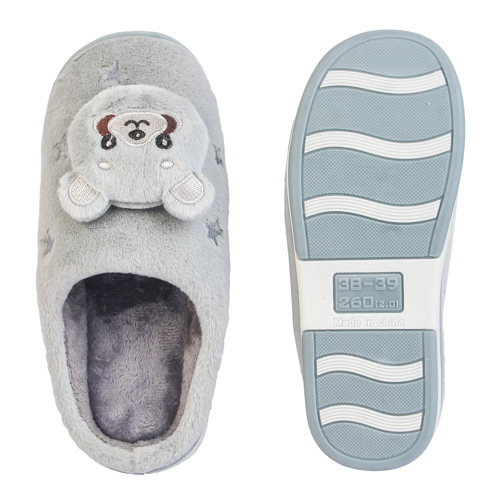 Brauch Women's Grey Panda Winter Slippers