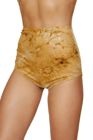 Brown Tie Dye Suede High-Waist Shorts