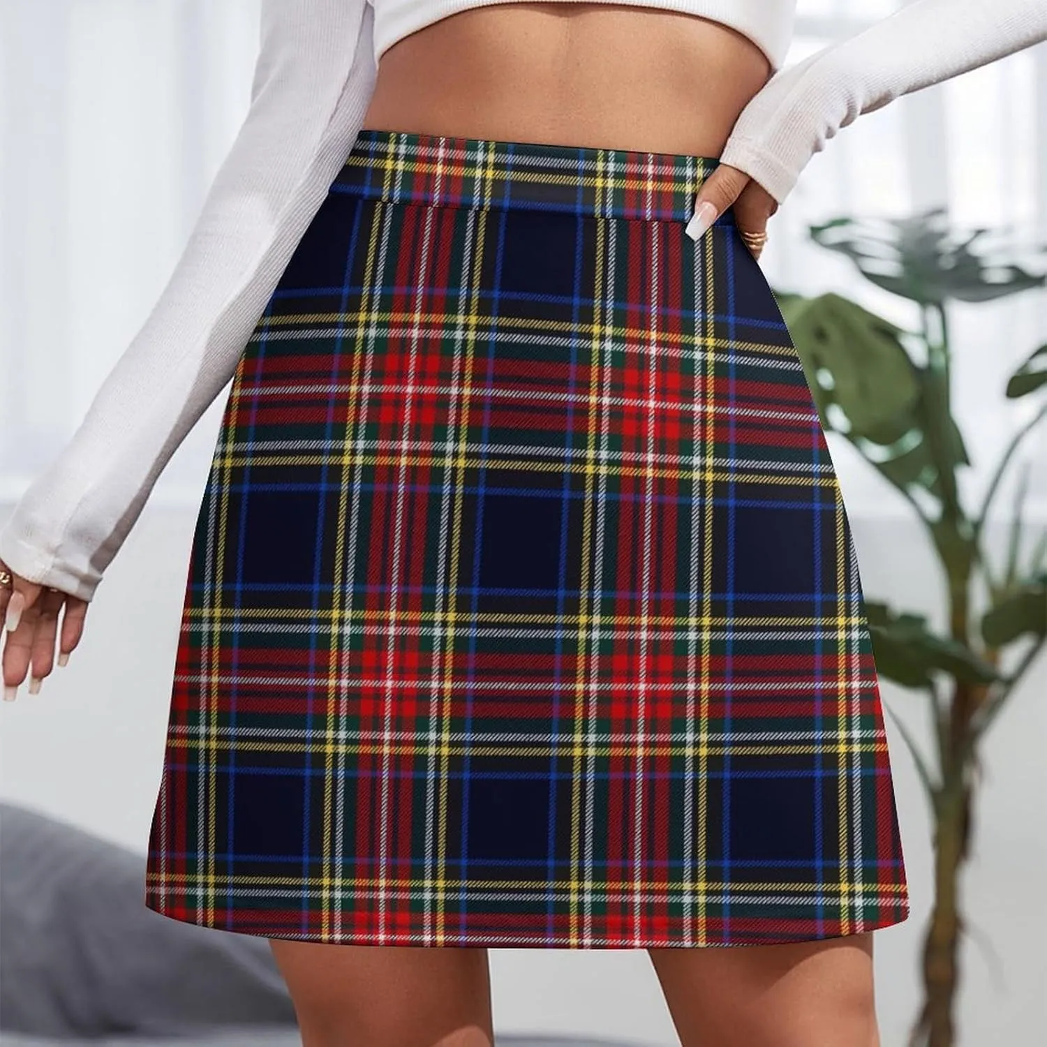Buffalo Plaid Pattern Short Skirt Womans Athletic Skorts Golf Skirts High Waist Breathable Sports Skort Athletic