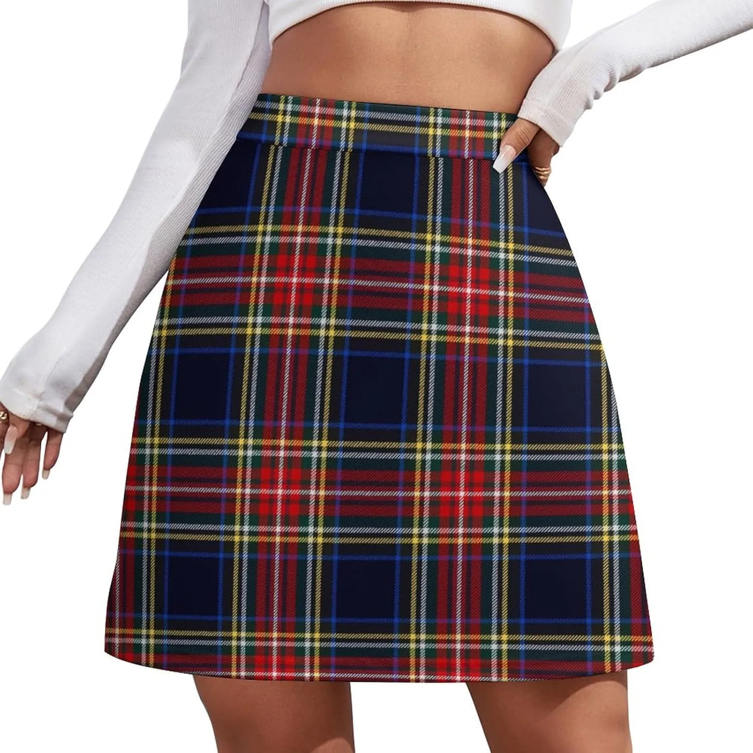 Buffalo Plaid Pattern Short Skirt Womans Athletic Skorts Golf Skirts High Waist Breathable Sports Skort Athletic