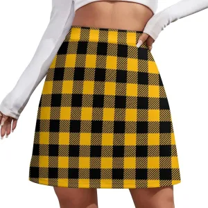 Buffalo Plaid Pattern Short Skirt Womans Athletic Skorts Golf Skirts High Waist Breathable Sports Skort Athletic