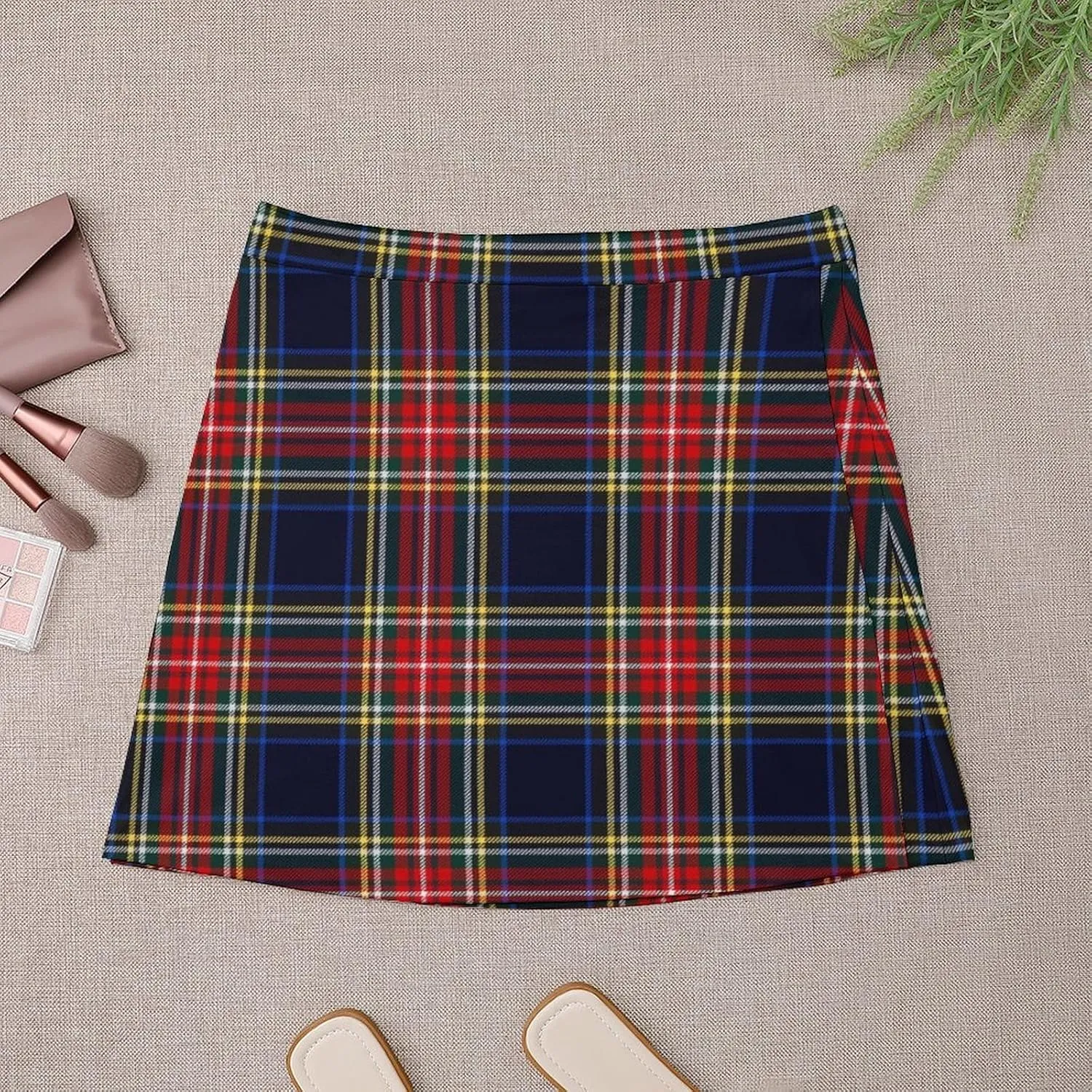 Buffalo Plaid Pattern Short Skirt Womans Athletic Skorts Golf Skirts High Waist Breathable Sports Skort Athletic