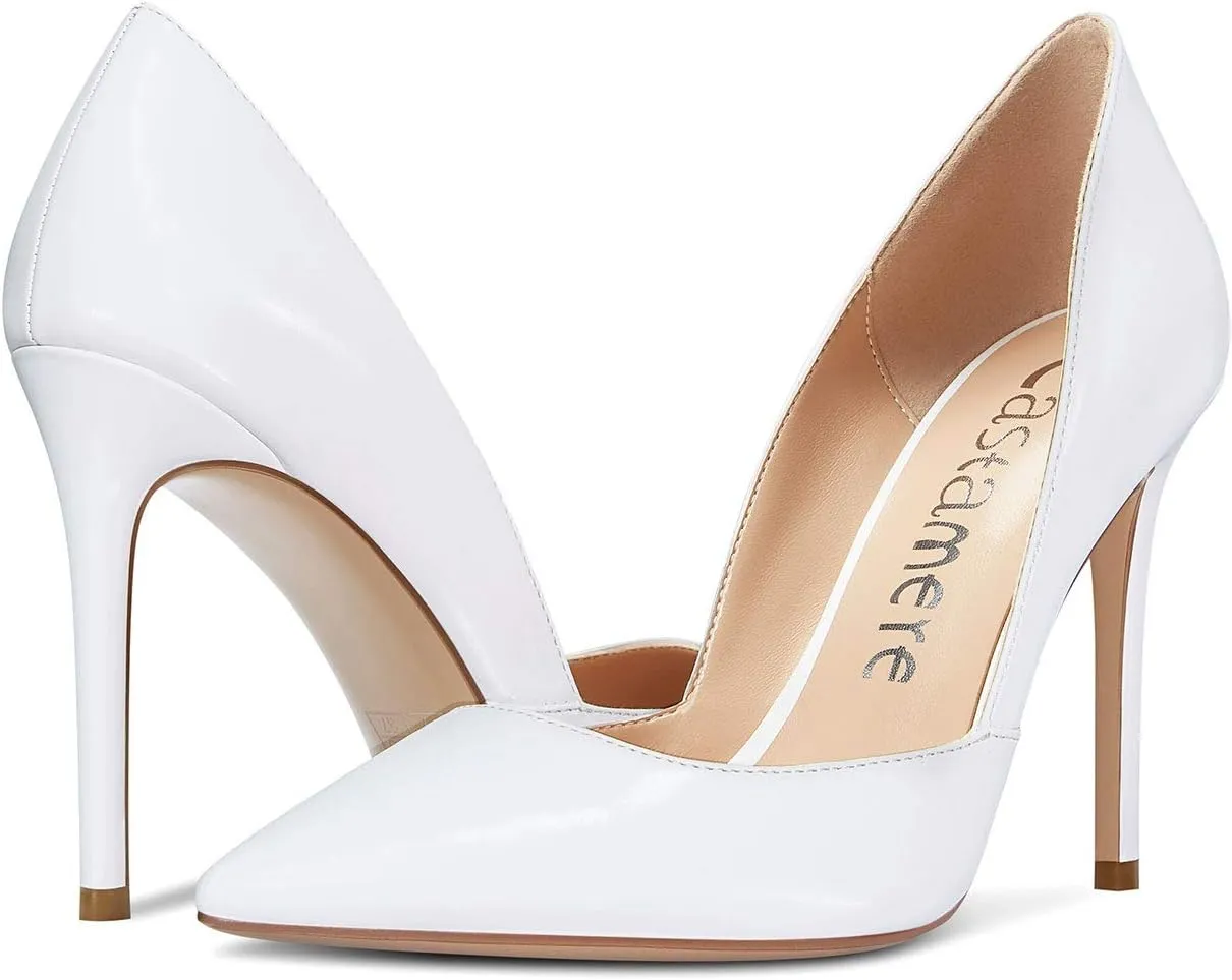 Castamere Womens D'Orsay Slip On High Heels Pumps Elegant Pointy Toe Stilettos 10CM Heel Shoes