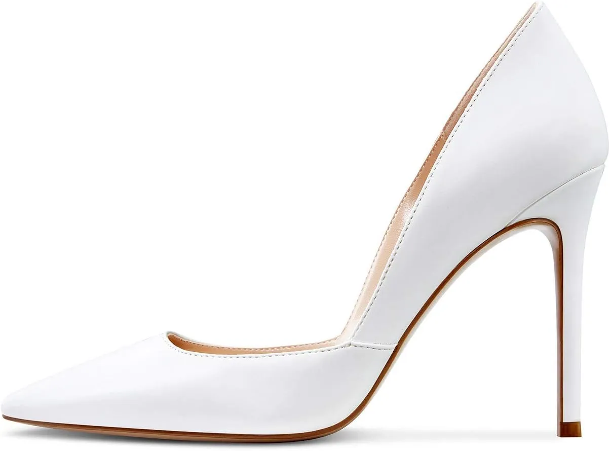 Castamere Womens D'Orsay Slip On High Heels Pumps Elegant Pointy Toe Stilettos 10CM Heel Shoes