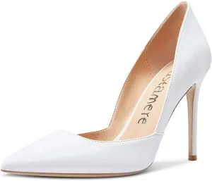 Castamere Womens D'Orsay Slip On High Heels Pumps Elegant Pointy Toe Stilettos 10CM Heel Shoes