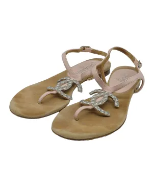 Chanel CC Flat Sandals 36 RJC3268