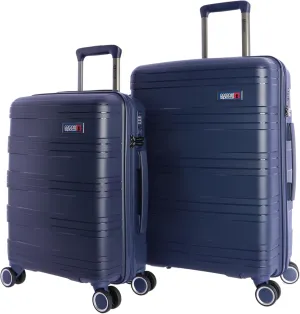 Colonel Tapioca Suitcase Set - Polypropylene Travel Suitcase - Travel Set - Suitcase Cabin 55 x 40 x 20 cm and Medium Suitcase 4 Wheels Travel Suitcase Medium Travel Suitcase Cabin, Navy Blue, 64 x 45