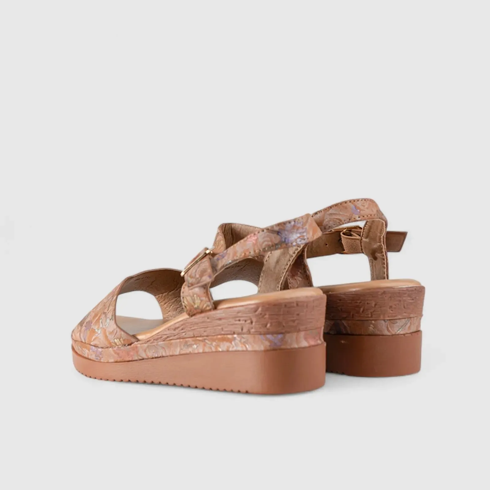 Comfort Wedge Sandal Tan 10538