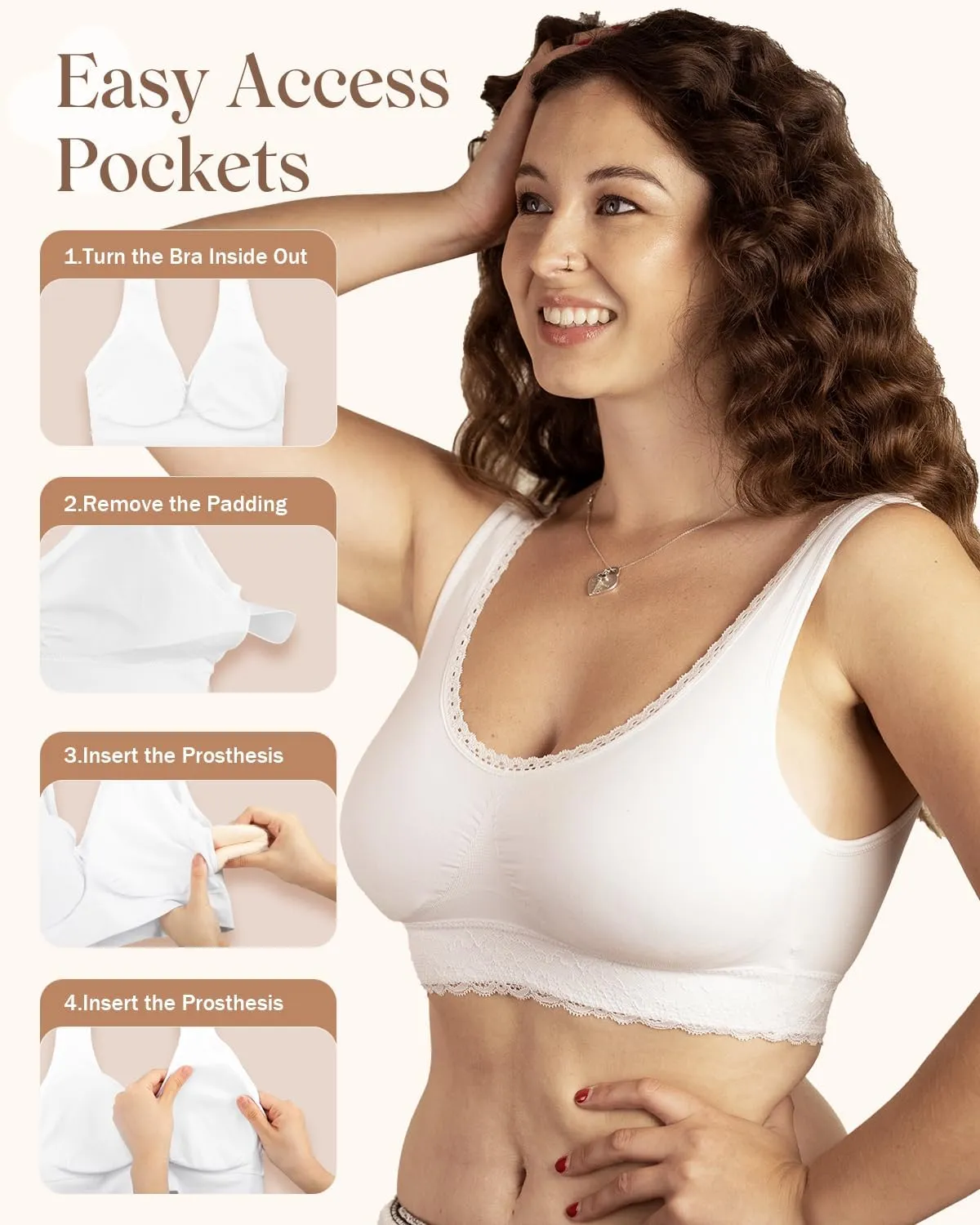 Coobie Seamless Comfort Bra with Lace Trim