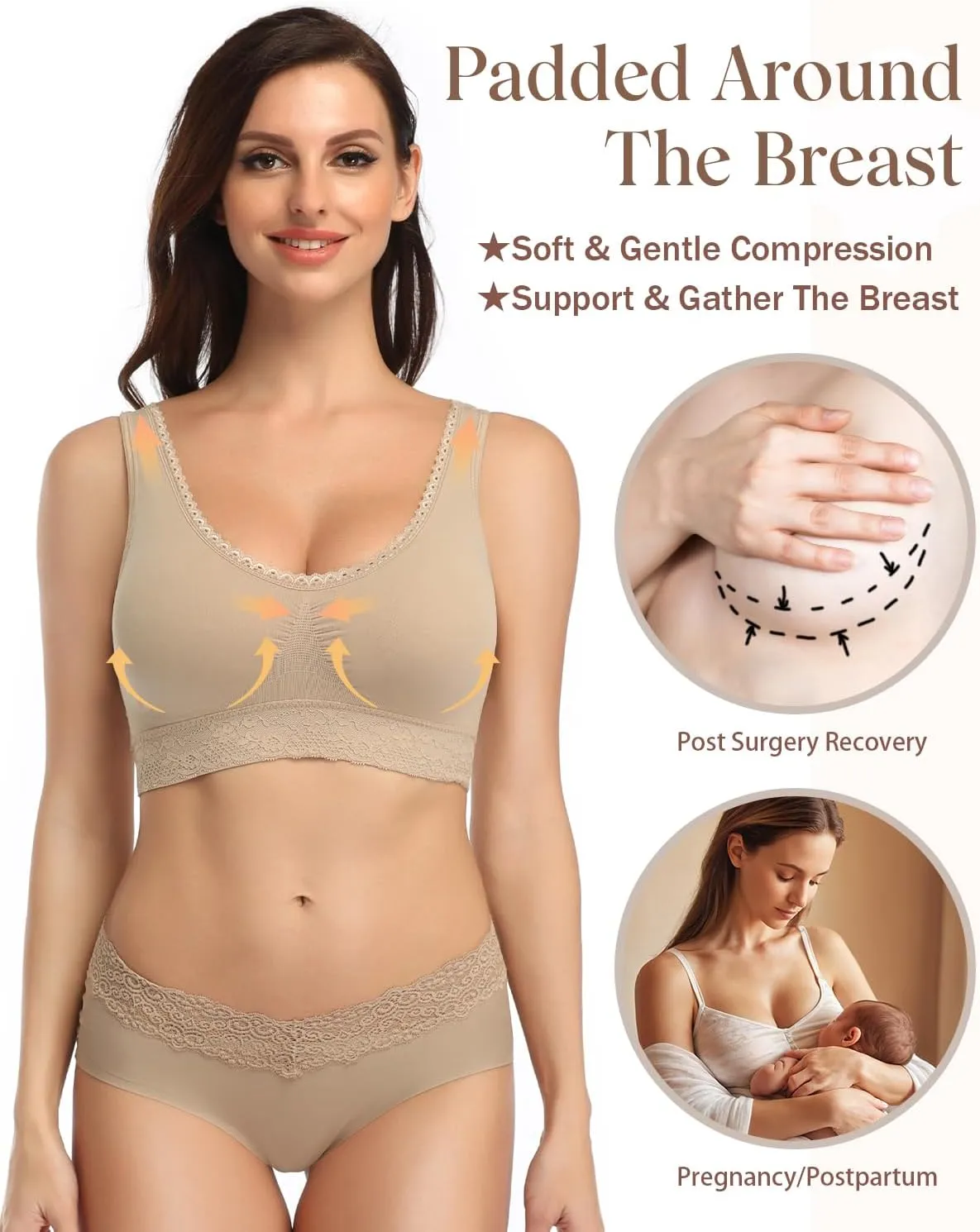 Coobie Seamless Comfort Bra with Lace Trim