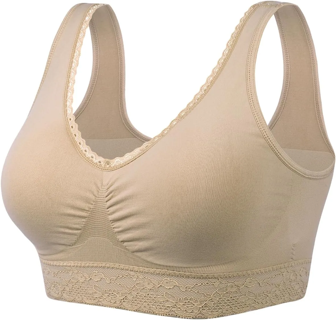 Coobie Seamless Comfort Bra with Lace Trim