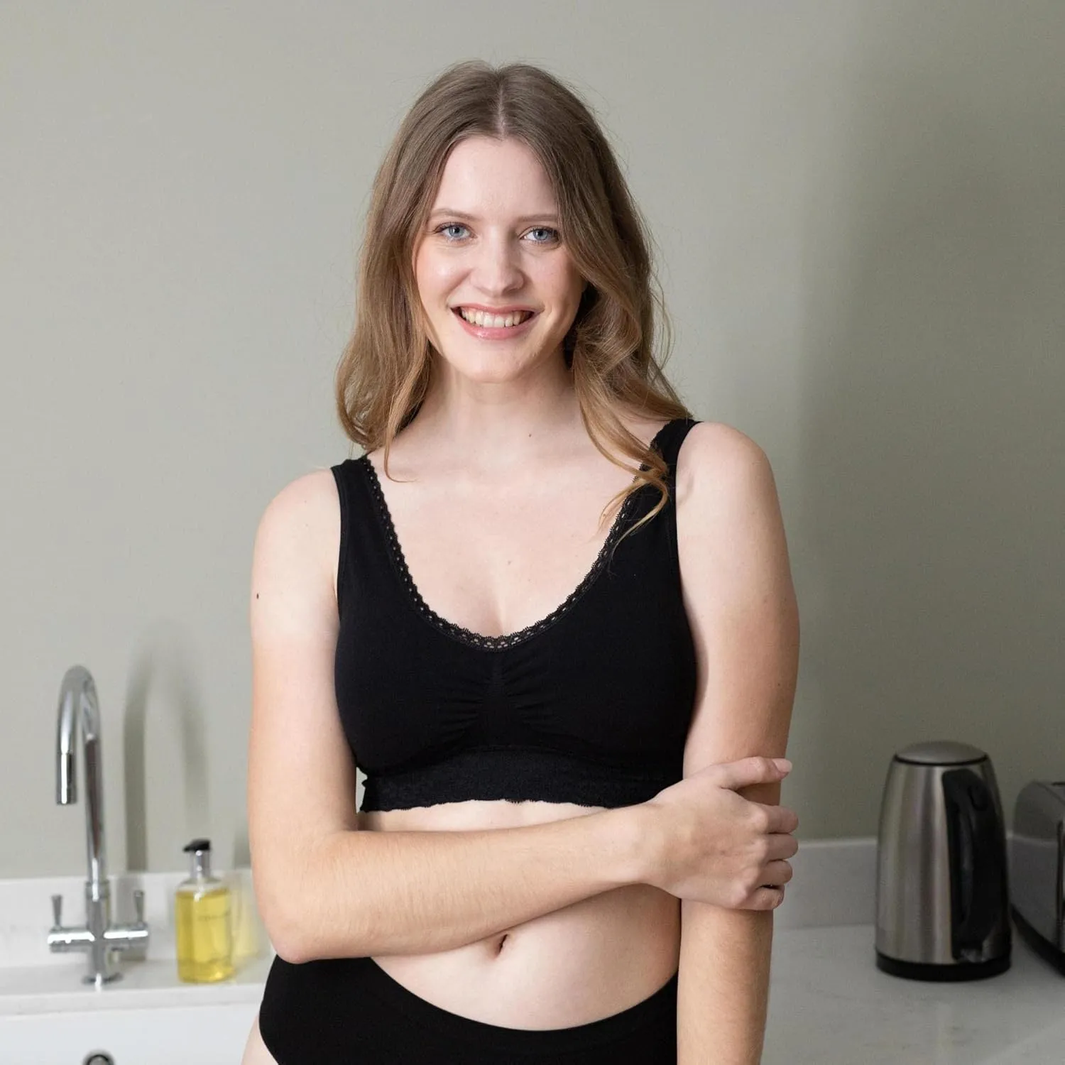 Coobie Seamless Comfort Bra with Lace Trim