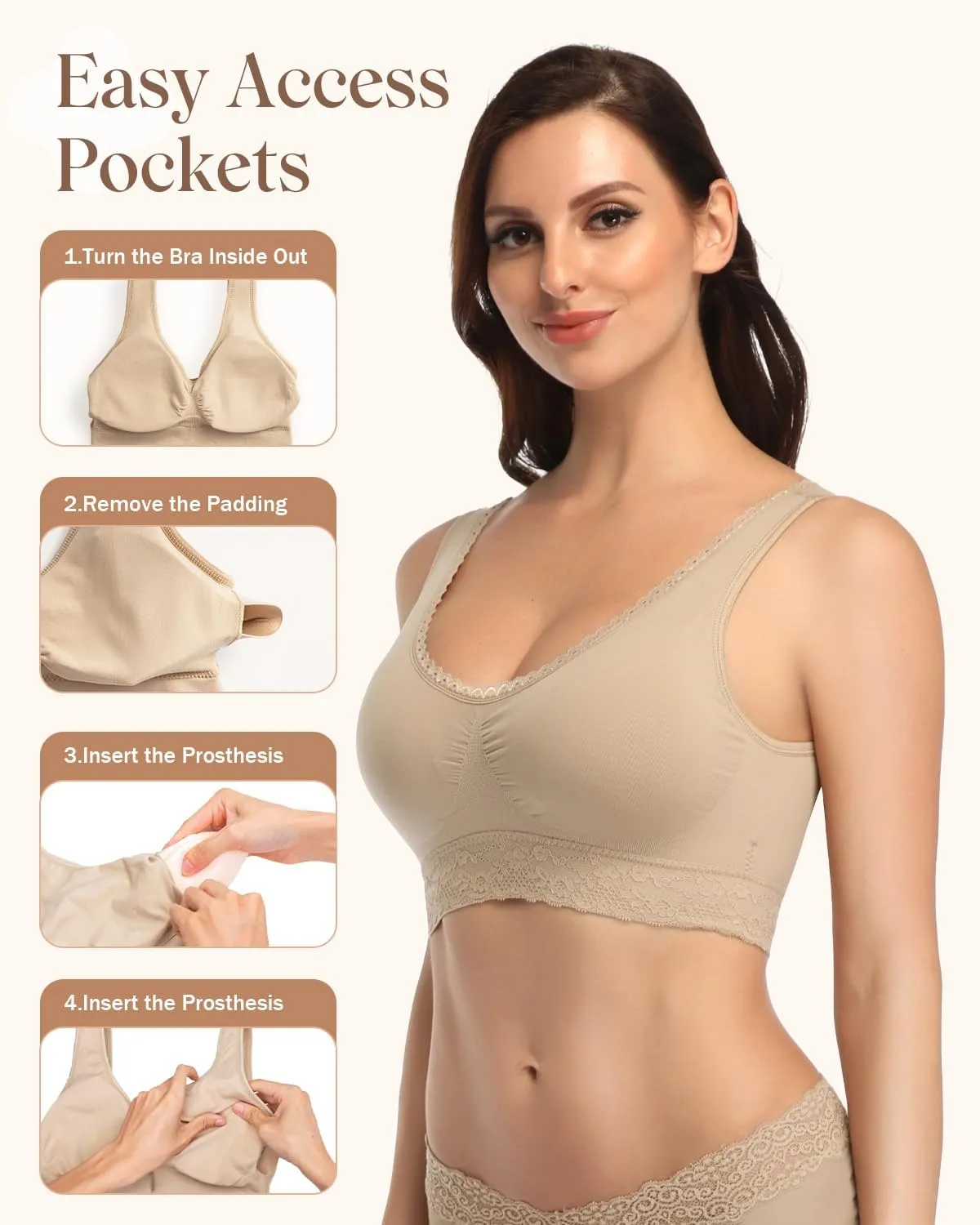 Coobie Seamless Comfort Bra with Lace Trim