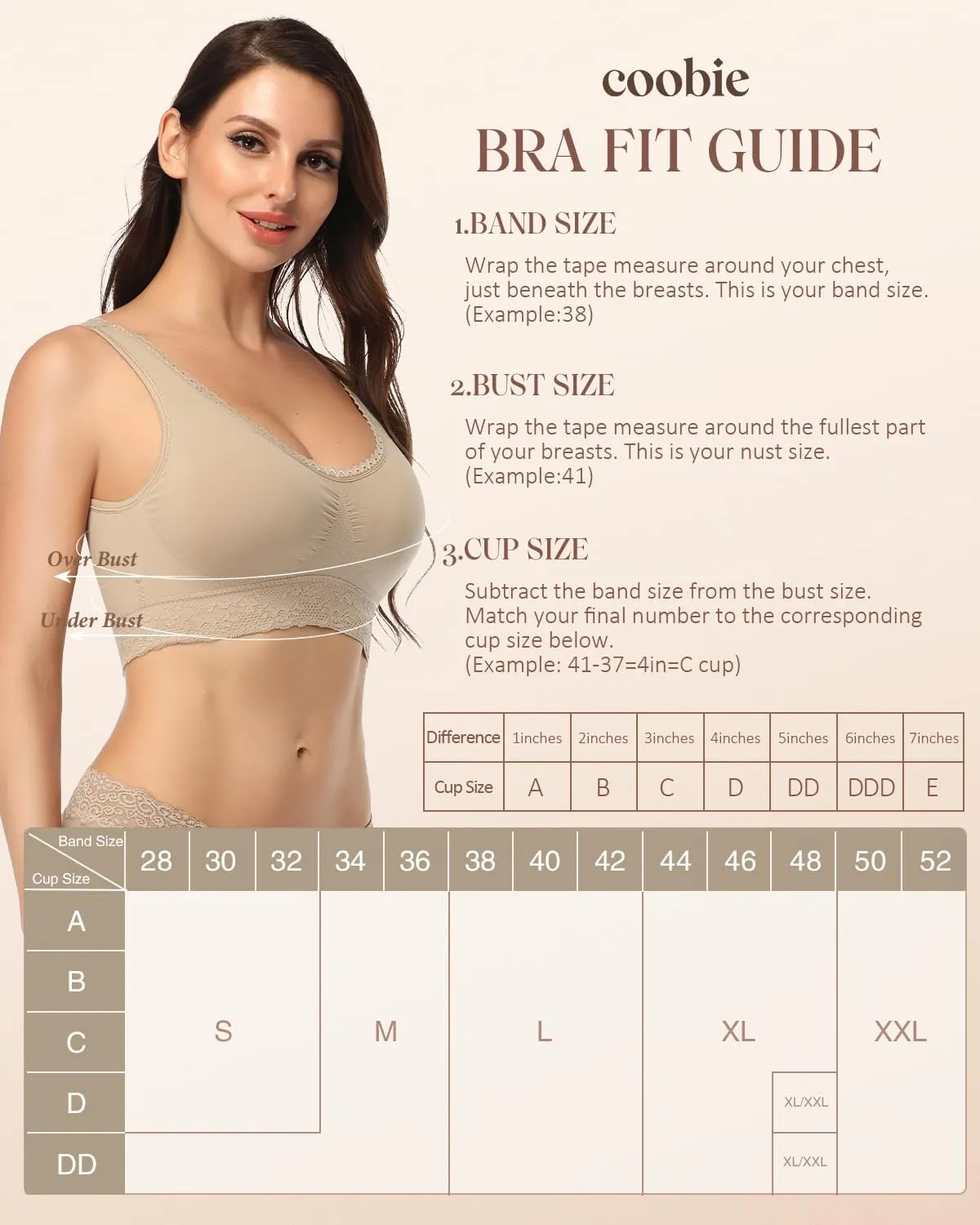 Coobie Seamless Comfort Bra with Lace Trim