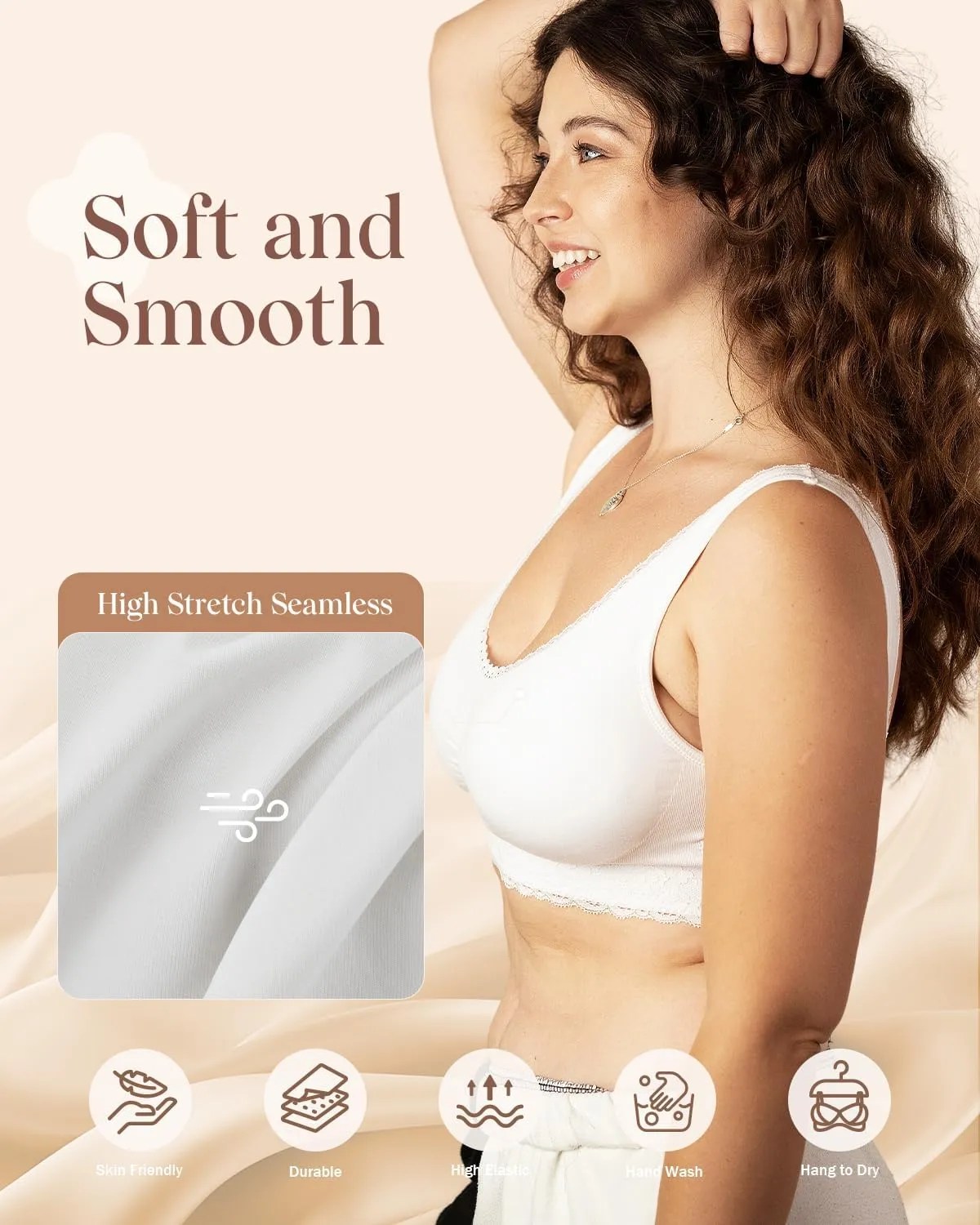 Coobie Seamless Comfort Bra with Lace Trim