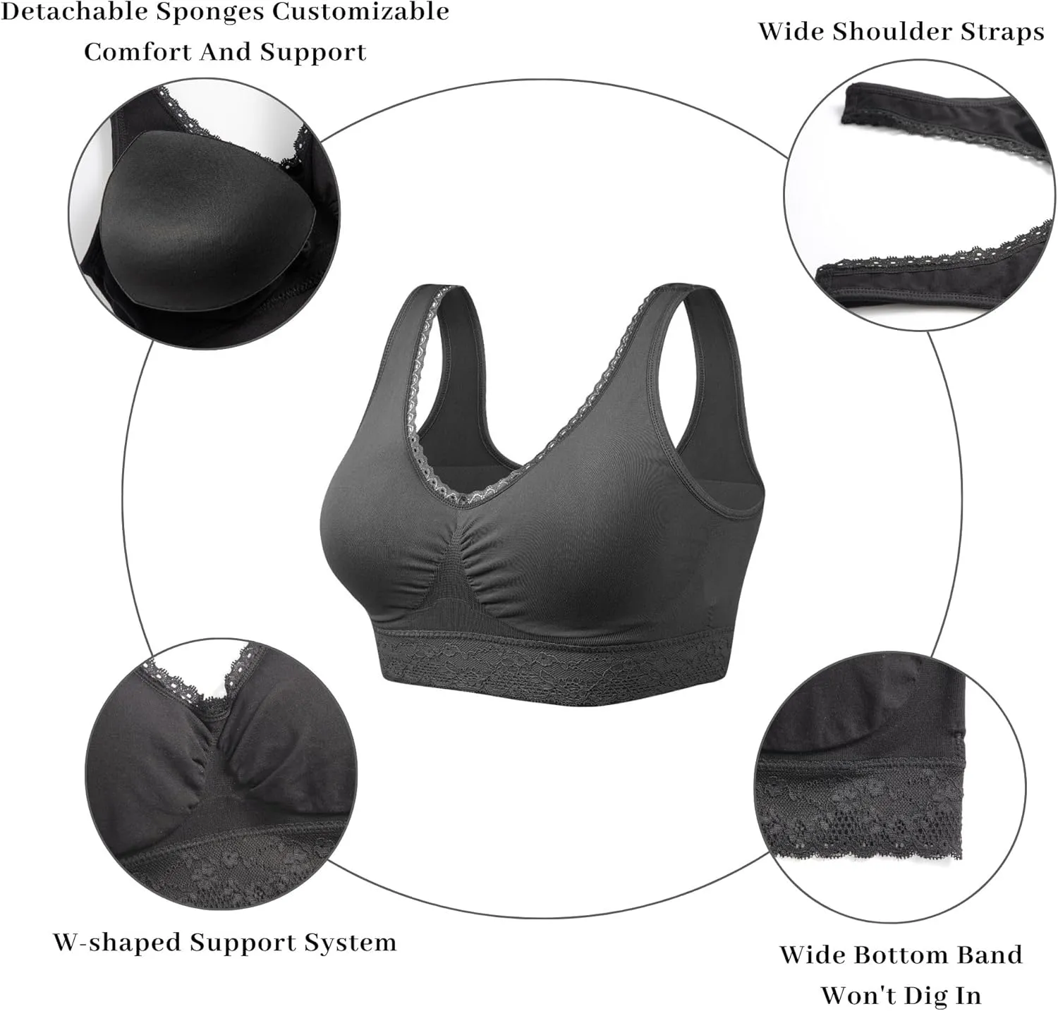 Coobie Seamless Comfort Bra with Lace Trim