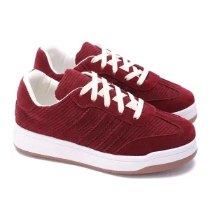 Corduroy Retro Sneakers-Red