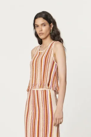 Criquet Fringed Terracotta Stripe Tank