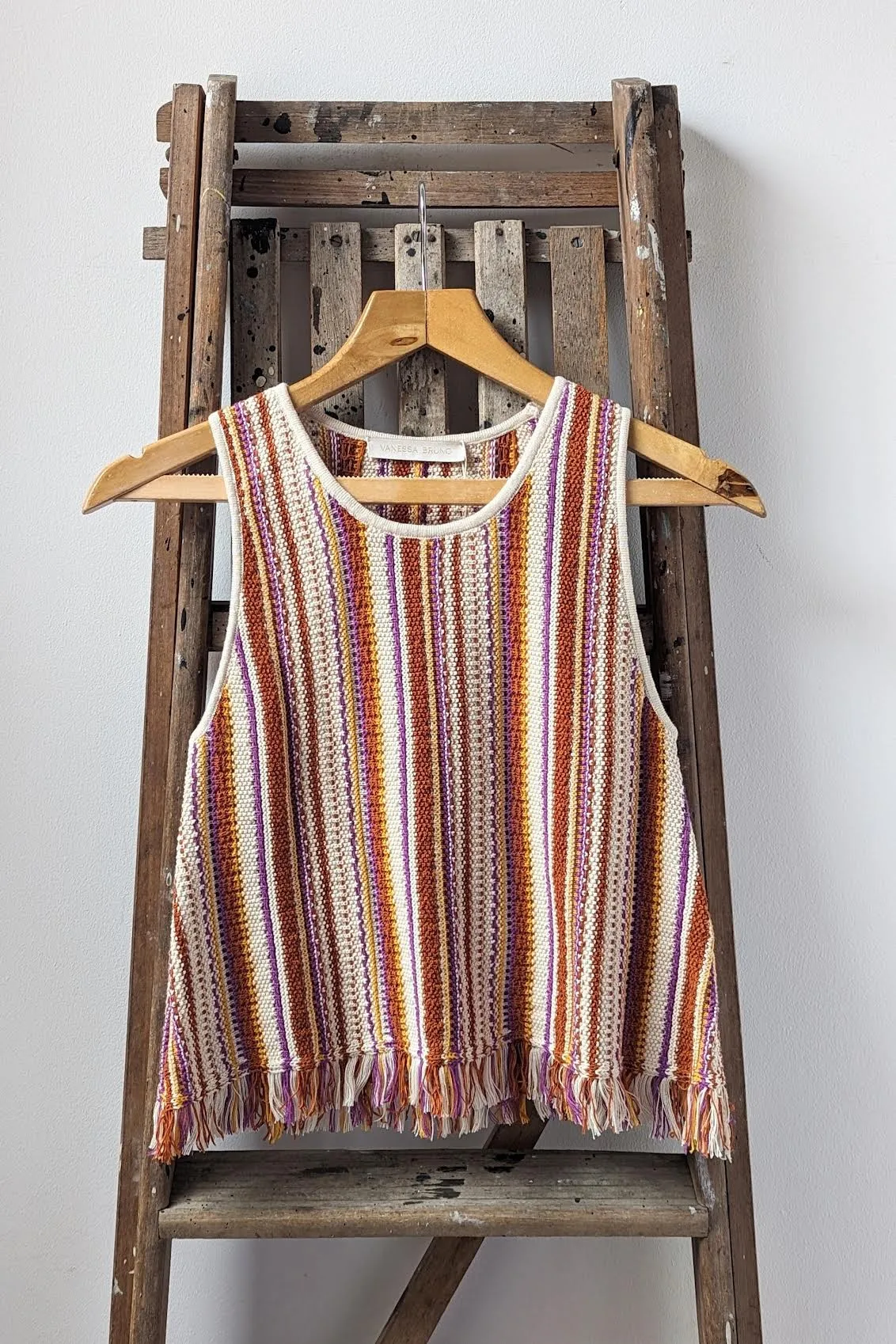 Criquet Fringed Terracotta Stripe Tank