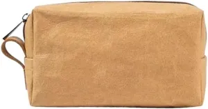 CSCDD Water Washed Kraft Paper Makeup Bag, Portable Portable Portable Storage Bag(white-Patch five-pointed star4,90 * 135mm)