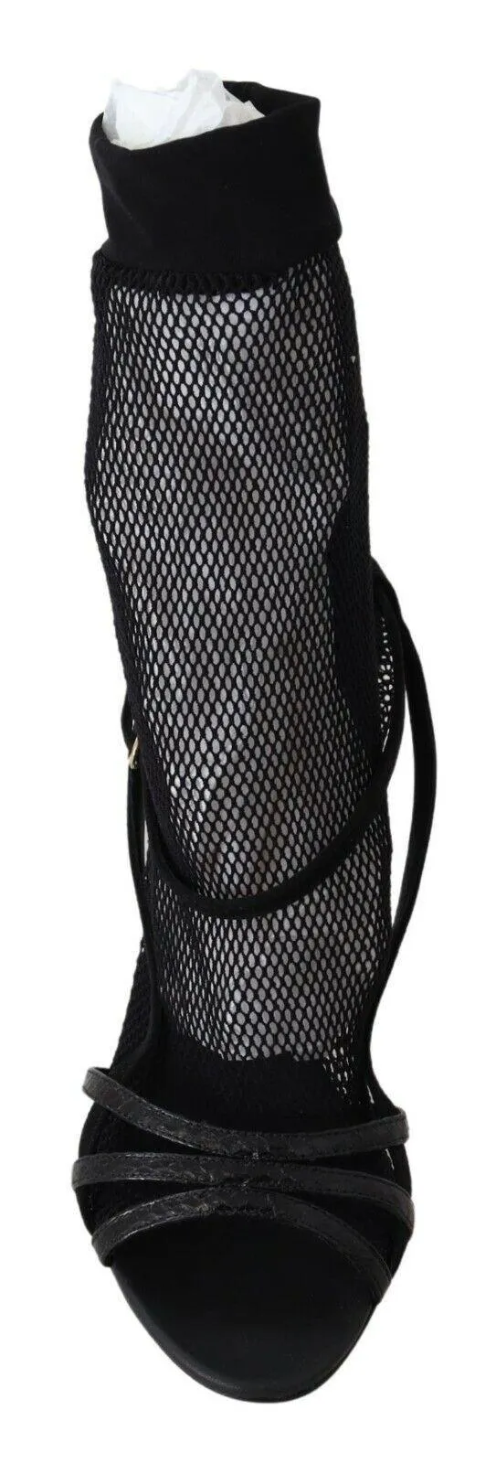 Dolce & Gabbana Chic Black Mesh Stiletto Sandalers