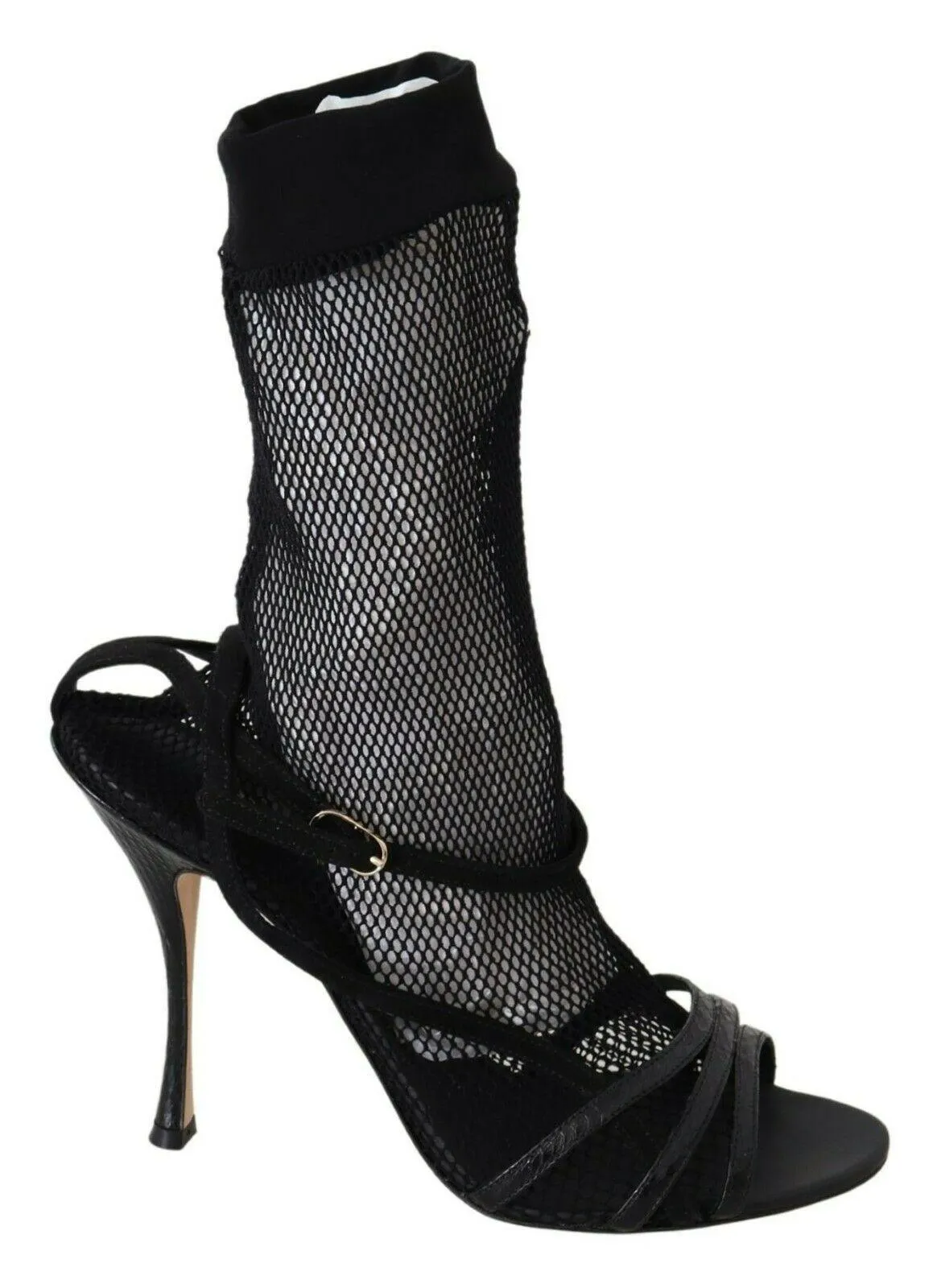 Dolce & Gabbana Chic Black Mesh Stiletto Sandalers
