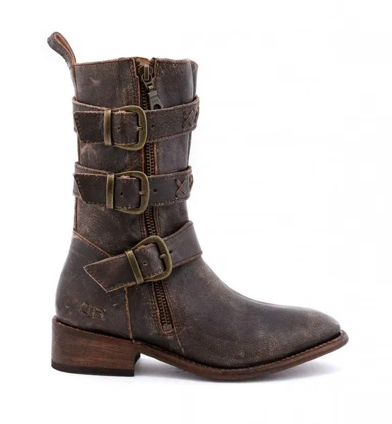 Elara Edge Buckled Motorcycle Boots - by The Nevermore