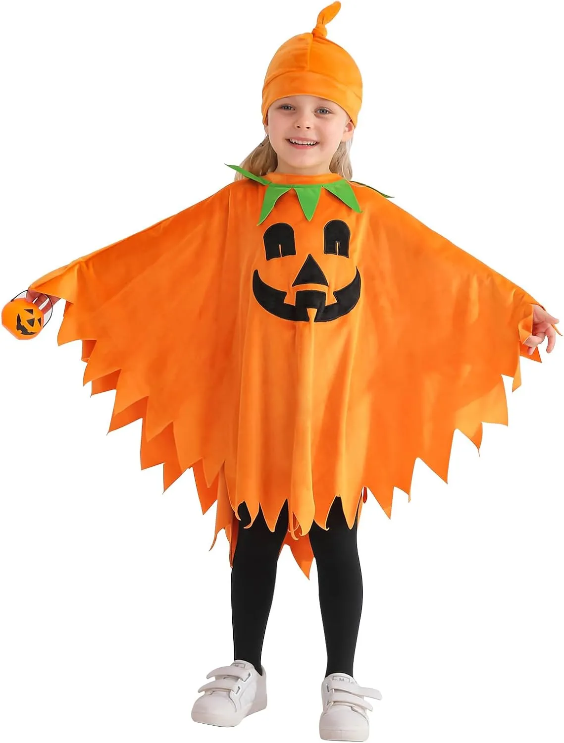 ESHOO Toddler Ghost Costume White Black Luminous Cloak Kids Boy Girl Halloween Cosplay Outfit Pumpkin Capes